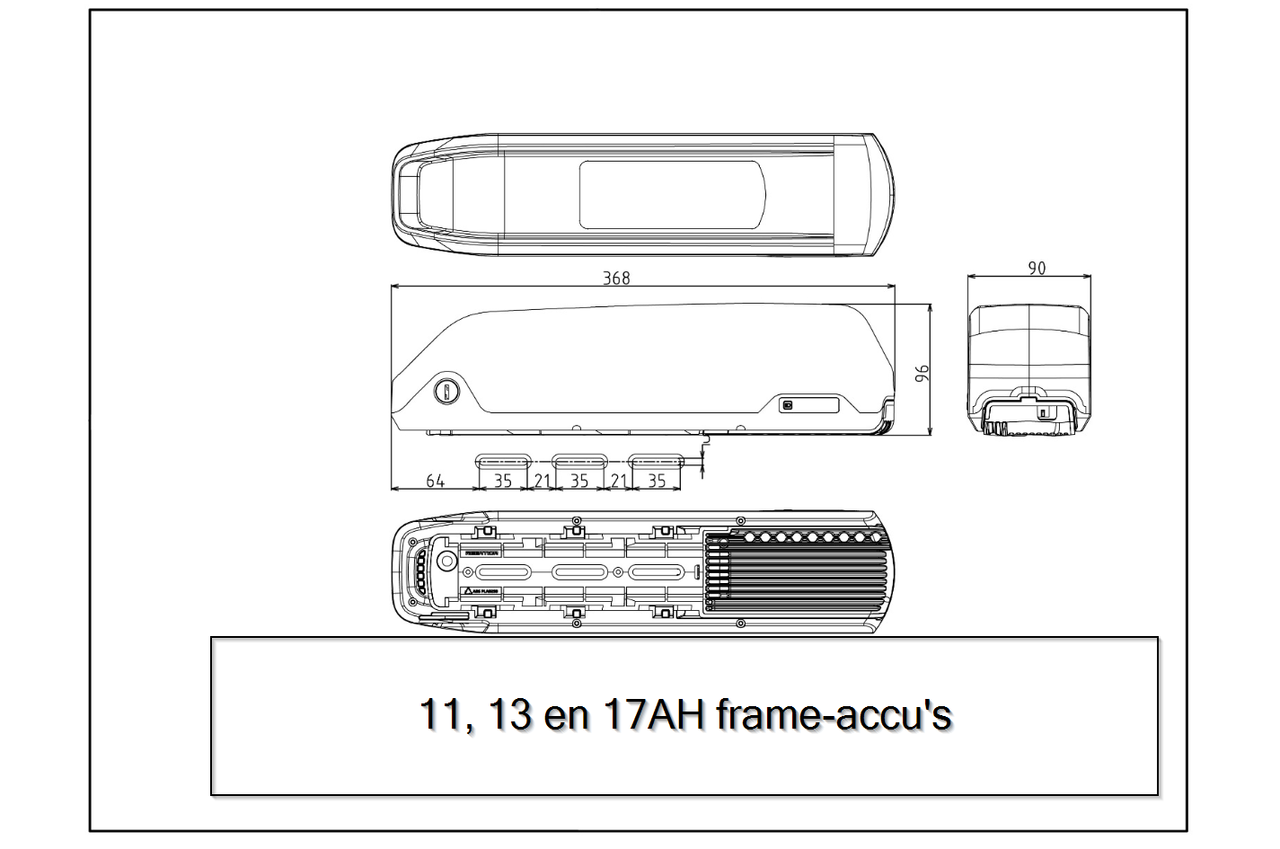 Achterwielmotor ombouwset LCD display frame accu