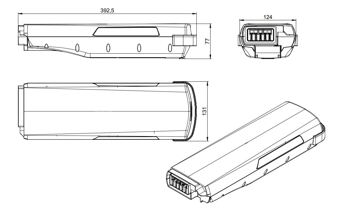 Bagagedrager-accu 612Wh voor Bosch Classic+ systemen