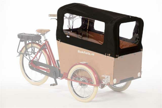 Bakfiets.nl | Regentent | CargoTrike Wide matzwart